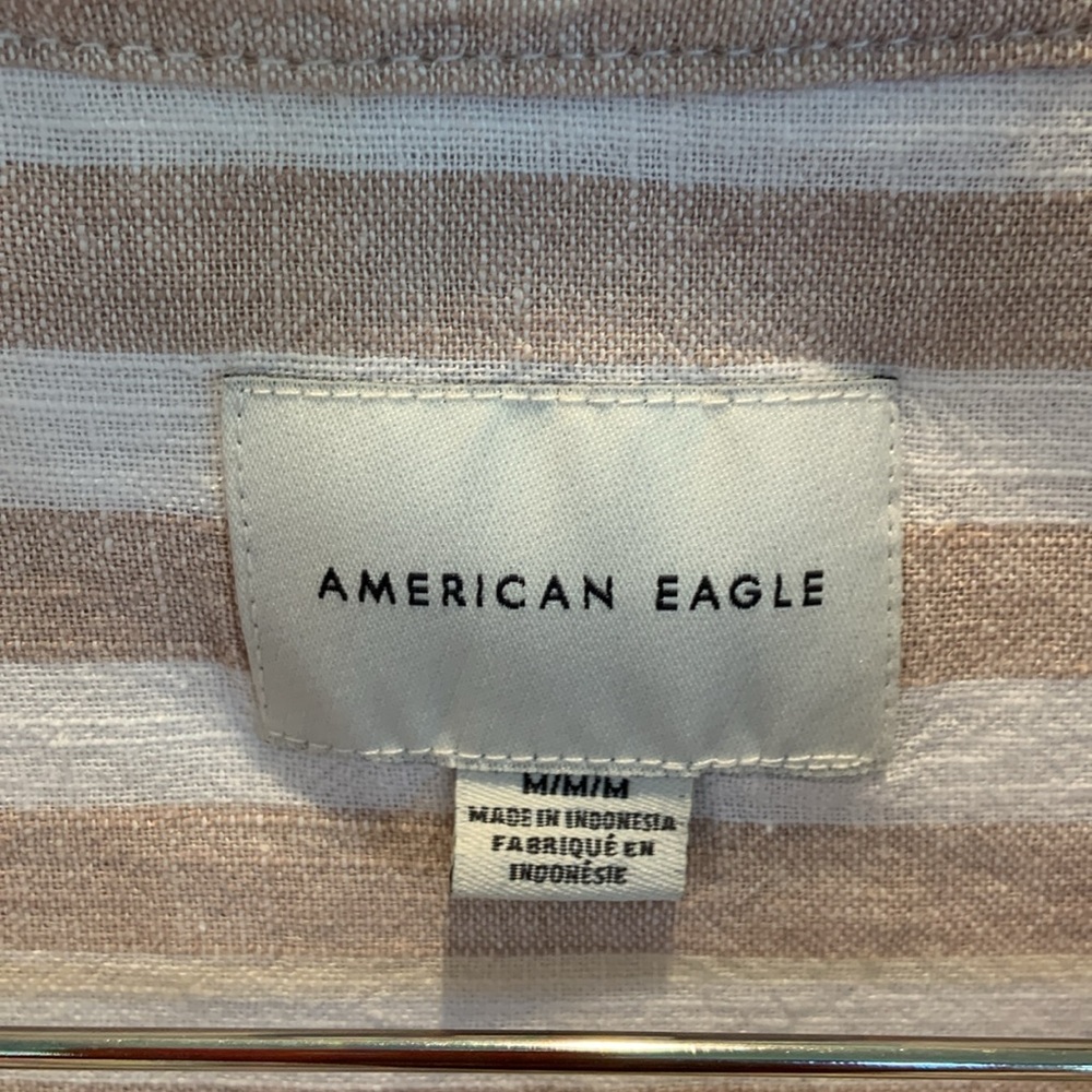 American Eagle Long Sleeve Linen Top - Picture 3 of 6